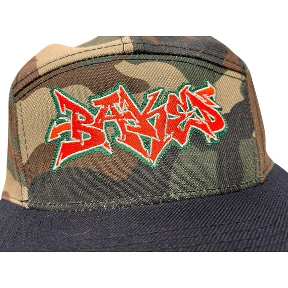 Baked 5 Panel Hat Men Camo Grassroots California Strap Back Cap - Picture 2 of 7